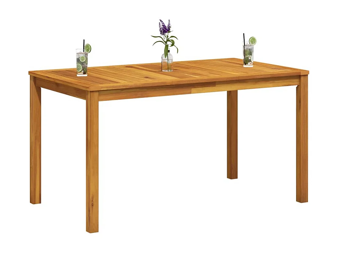 Tavolo da Giardino 140x80x74 cm in Legno Massello di Acacia