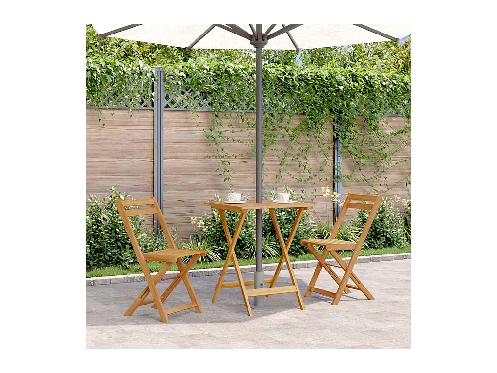 Table pliable de jardin 60x60x75 cm Bois d'acacia solide