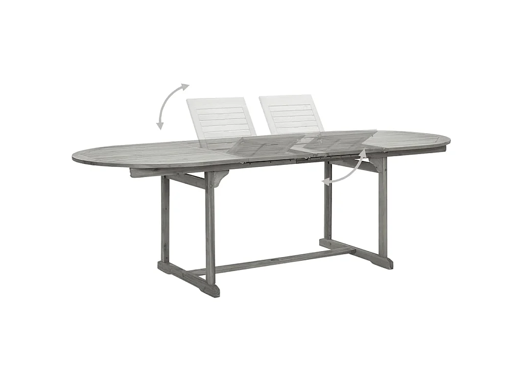 Tavolo da Pranzo per Esterni (160-240)x100x75cm Massello Acacia
