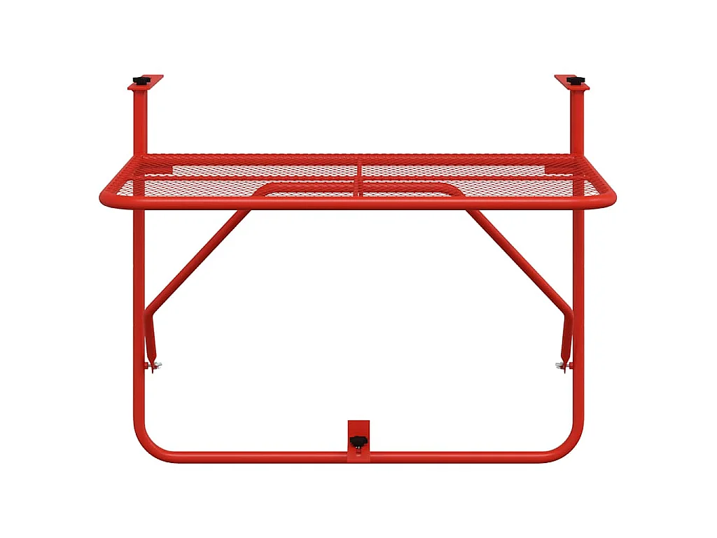 Tavolo da Balcone Rosso 60x40 cm in Acciaio