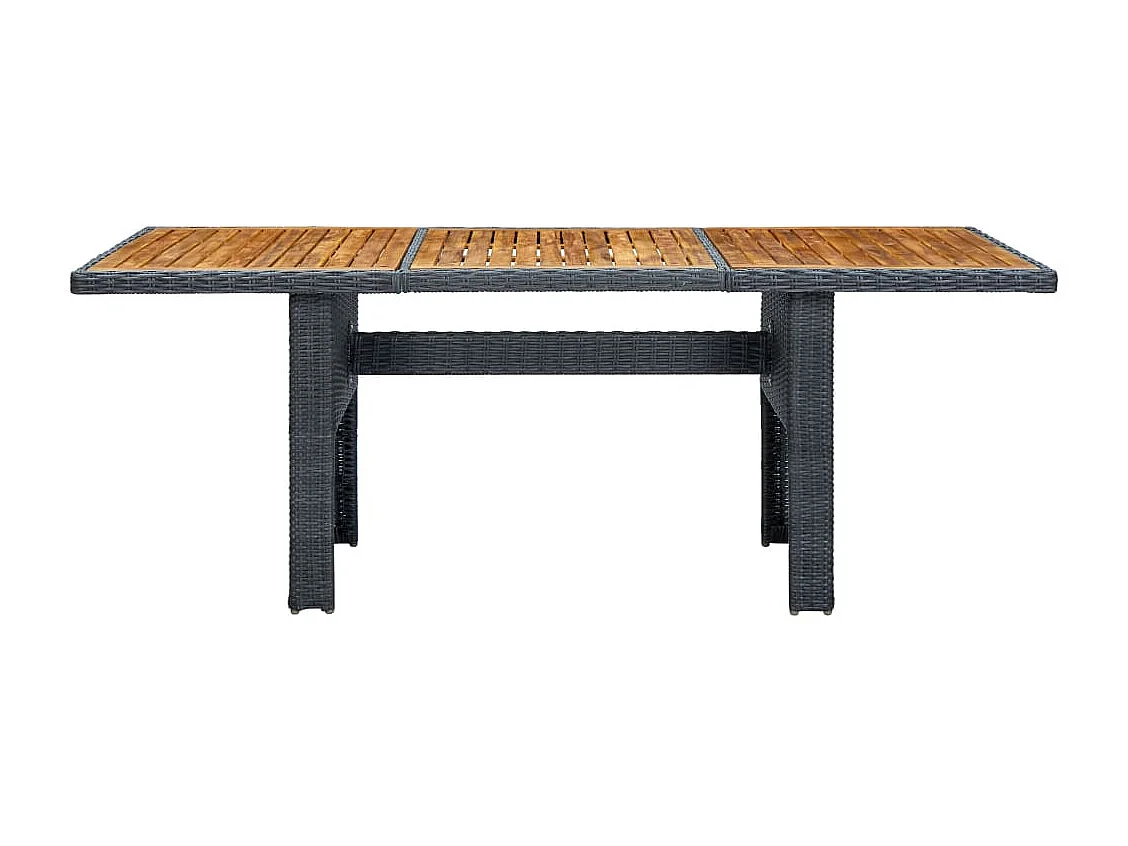 Tuintafel poly rattan en massief acaciahout donkergrijs