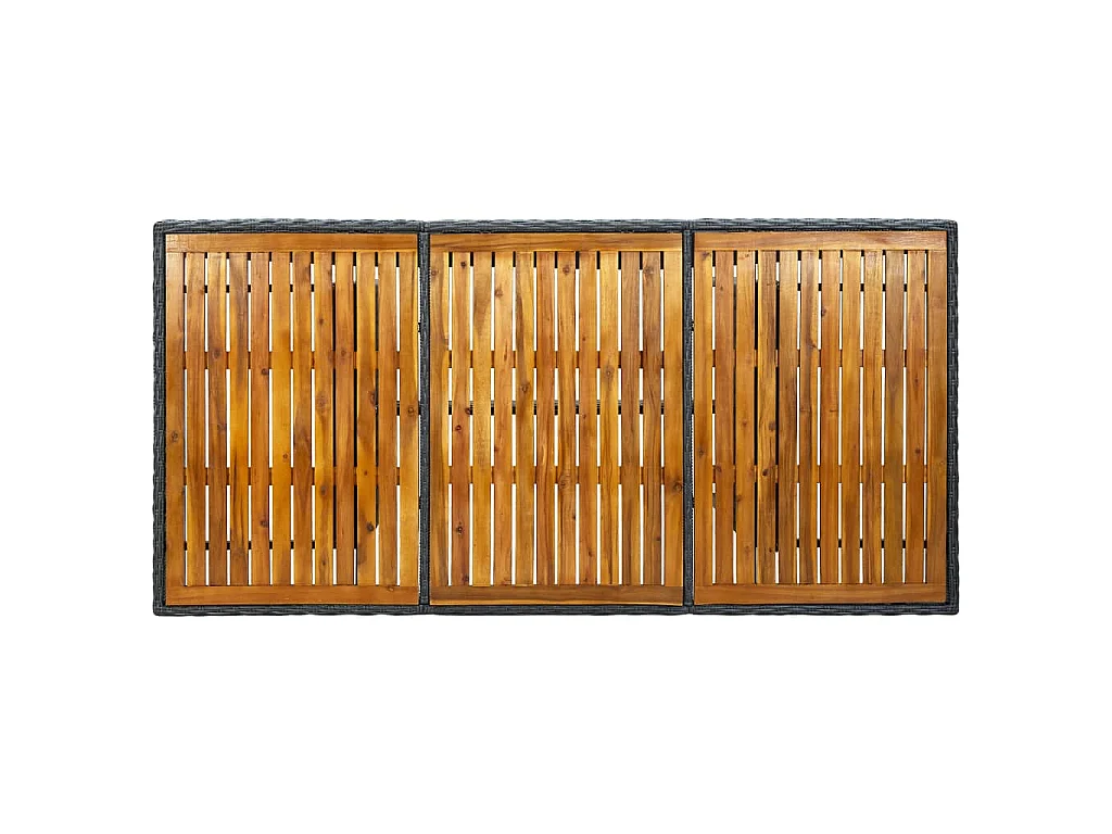 Tavolo da Giardino Grigio Scuro in Polyrattan e Massello Acacia