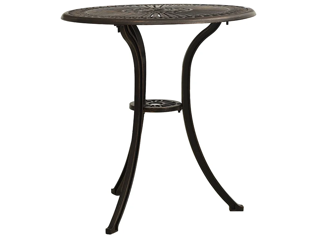 Mesa de jardim 62x62x65 cm alumínio fundido bronze