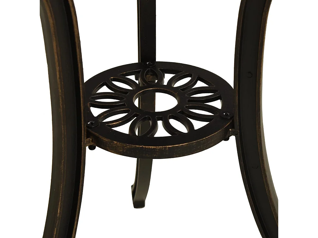 Mesa de jardim 62x62x65 cm alumínio fundido bronze