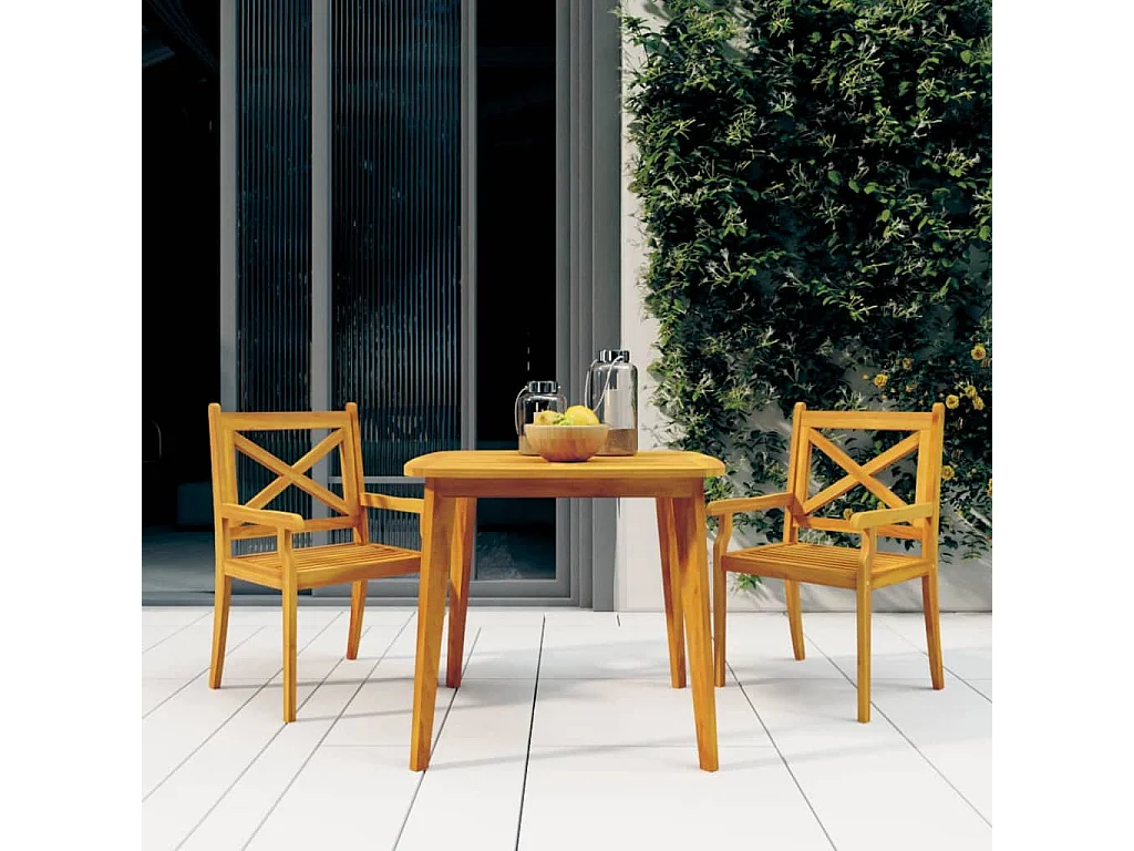 Tavolo da Giardino 85x85x75 cm Legno Massello di Acacia