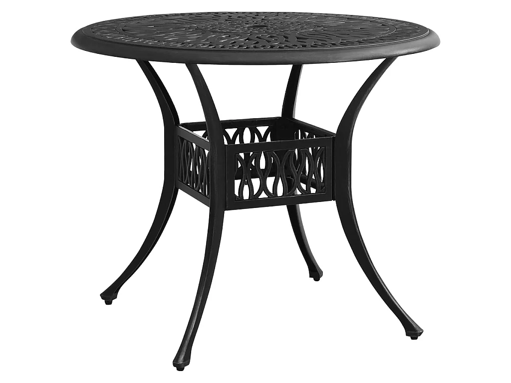 Table de jardin Noir 90x90x74 cm Aluminium coulé