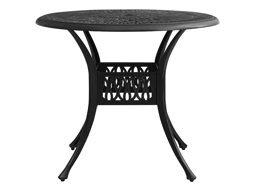 Table de jardin Noir 90x90x74 cm Aluminium coulé