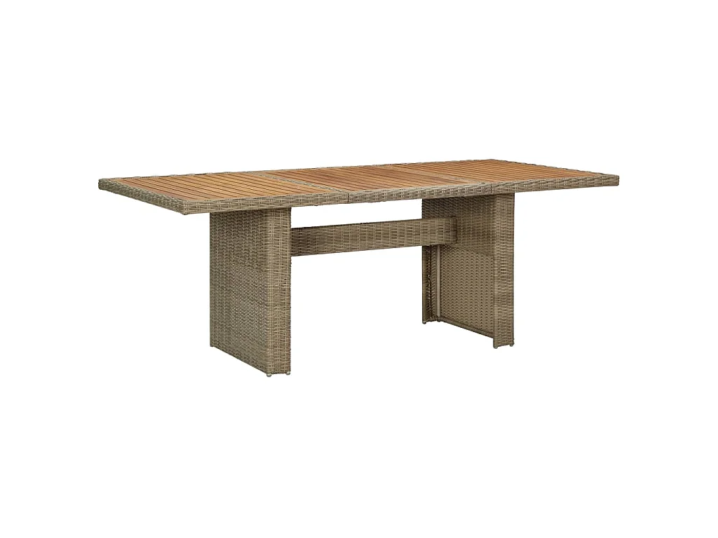 Mesa de comedor de jardín ratán sintético marrón 200x100x74 cm