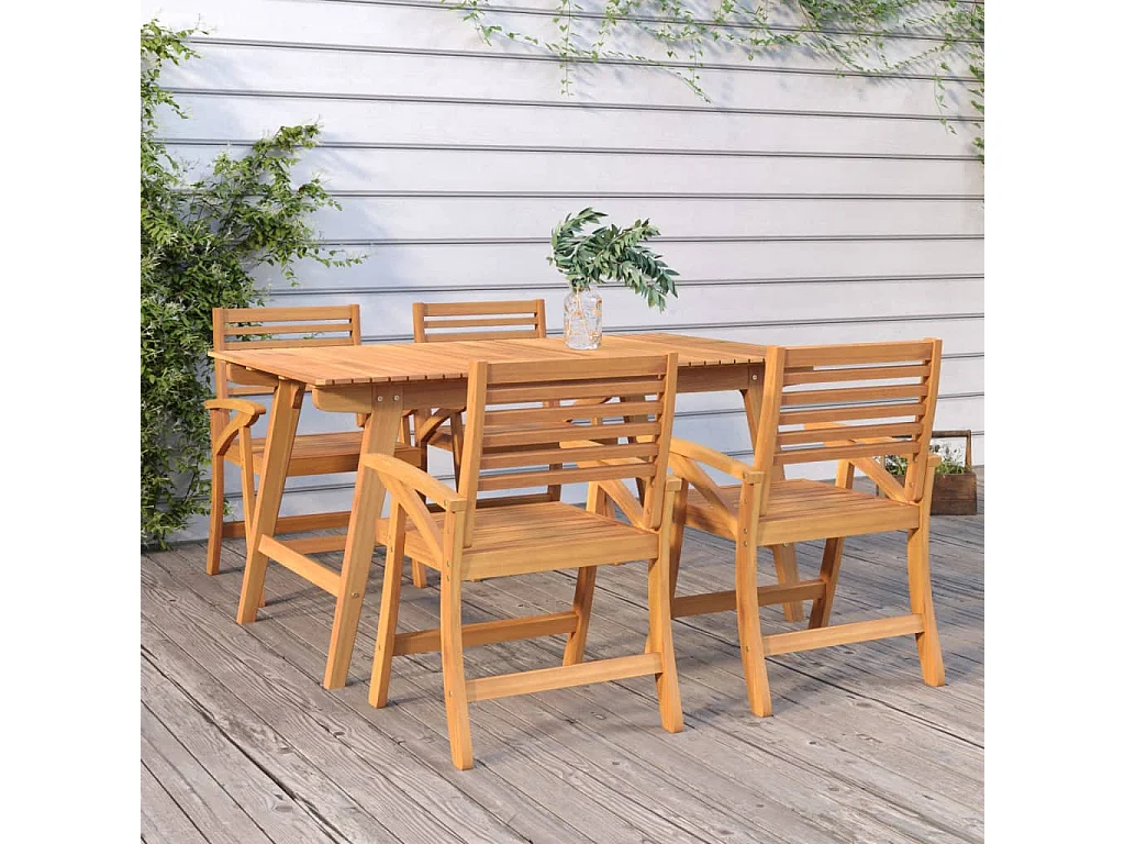 Tavolo da Giardino 150x90x75 cm Legno Massello di Acacia