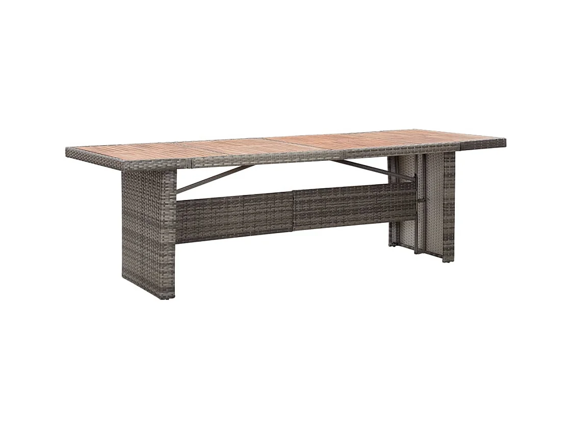 Table de jardin 240x90x74 cm Résine tressée et bois d'acacia