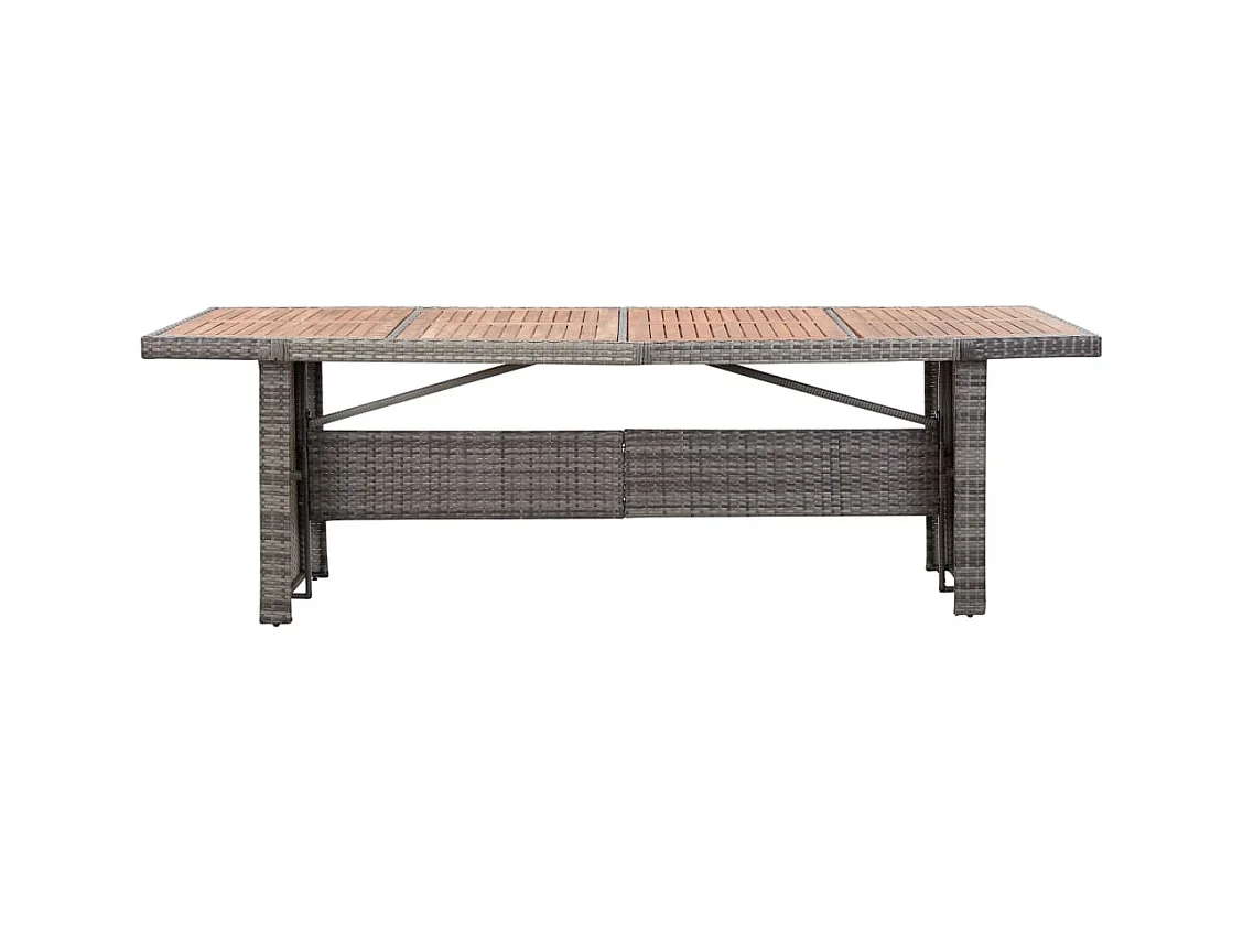 Table de jardin 240x90x74 cm Résine tressée et bois d'acacia