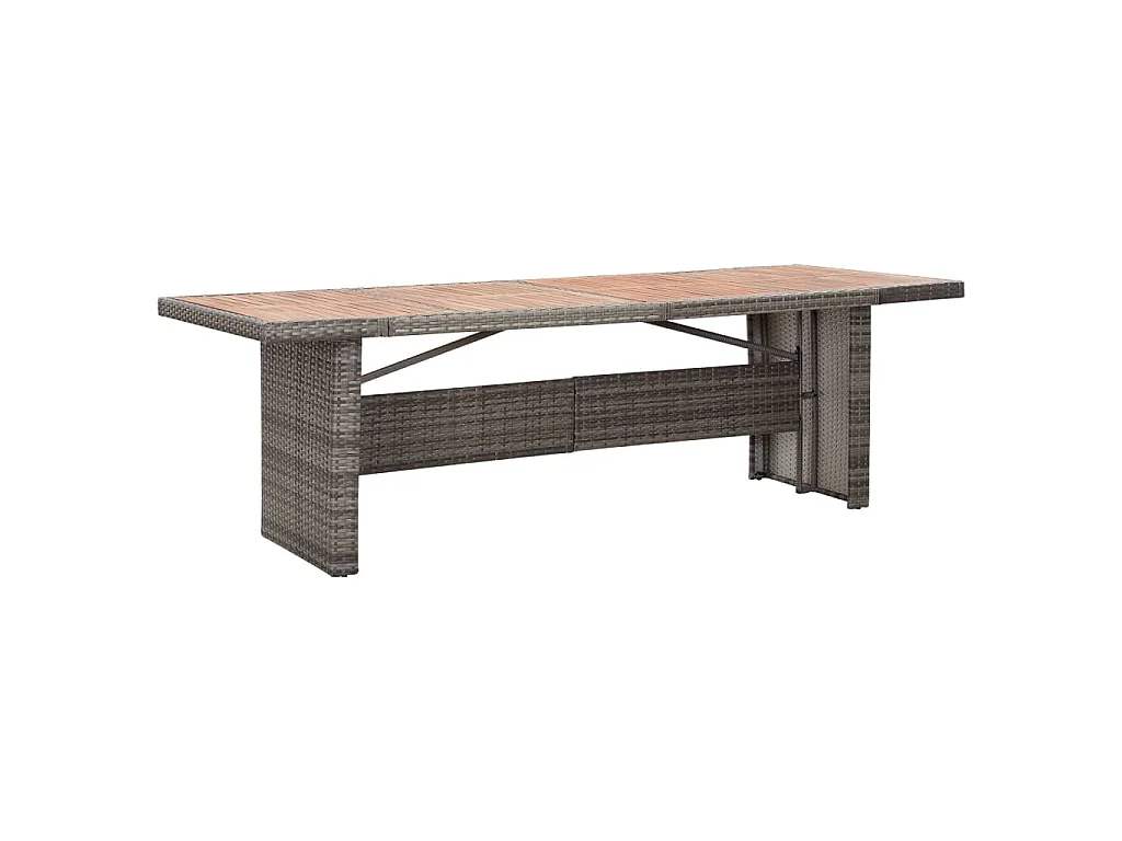 Table de jardin 240x90x74 cm Résine tressée et bois d'acacia