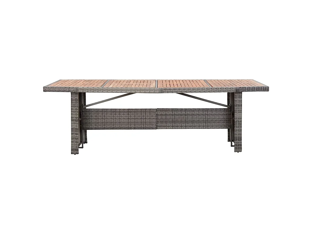 Table de jardin 240x90x74 cm Résine tressée et bois d'acacia