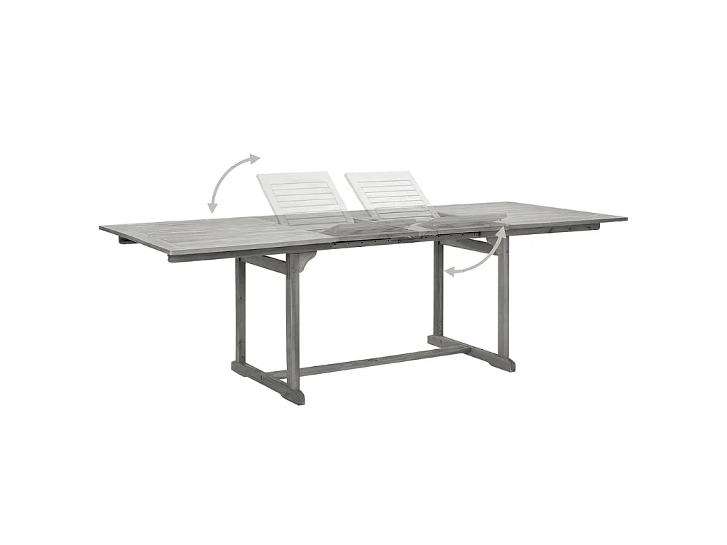 Tavolo da Pranzo per Esterni (160-240)x100x75cm Massello Acacia