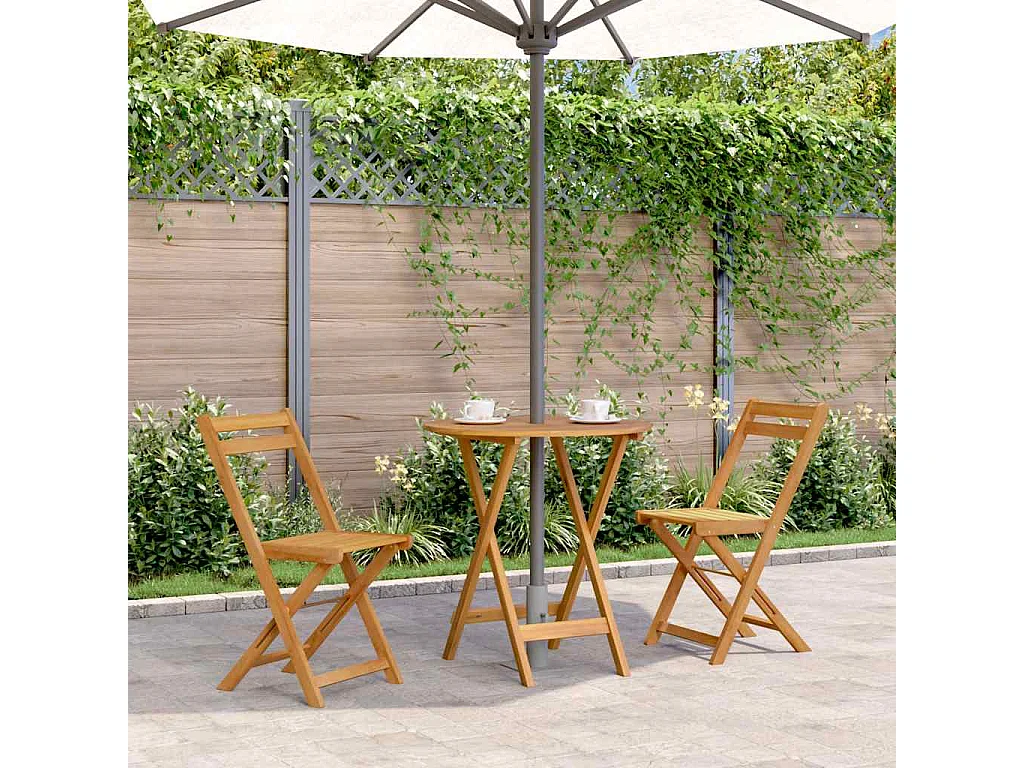 Mesa de jardim dobrável 70 cm madeira de acácia maciça
