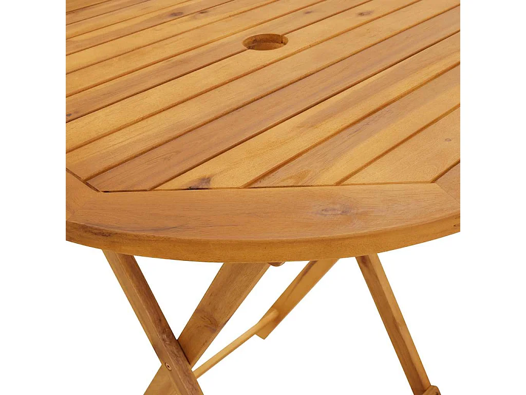 Tavolo da Giardino Pieghevole 70 cm in Massello di Acacia