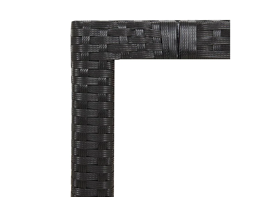 Table de jardin plateau en bois Noir Résine tressée bois massif