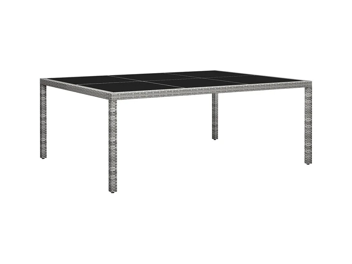 Table à manger d'extérieur Gris 200x150x74 cm Résine tressée