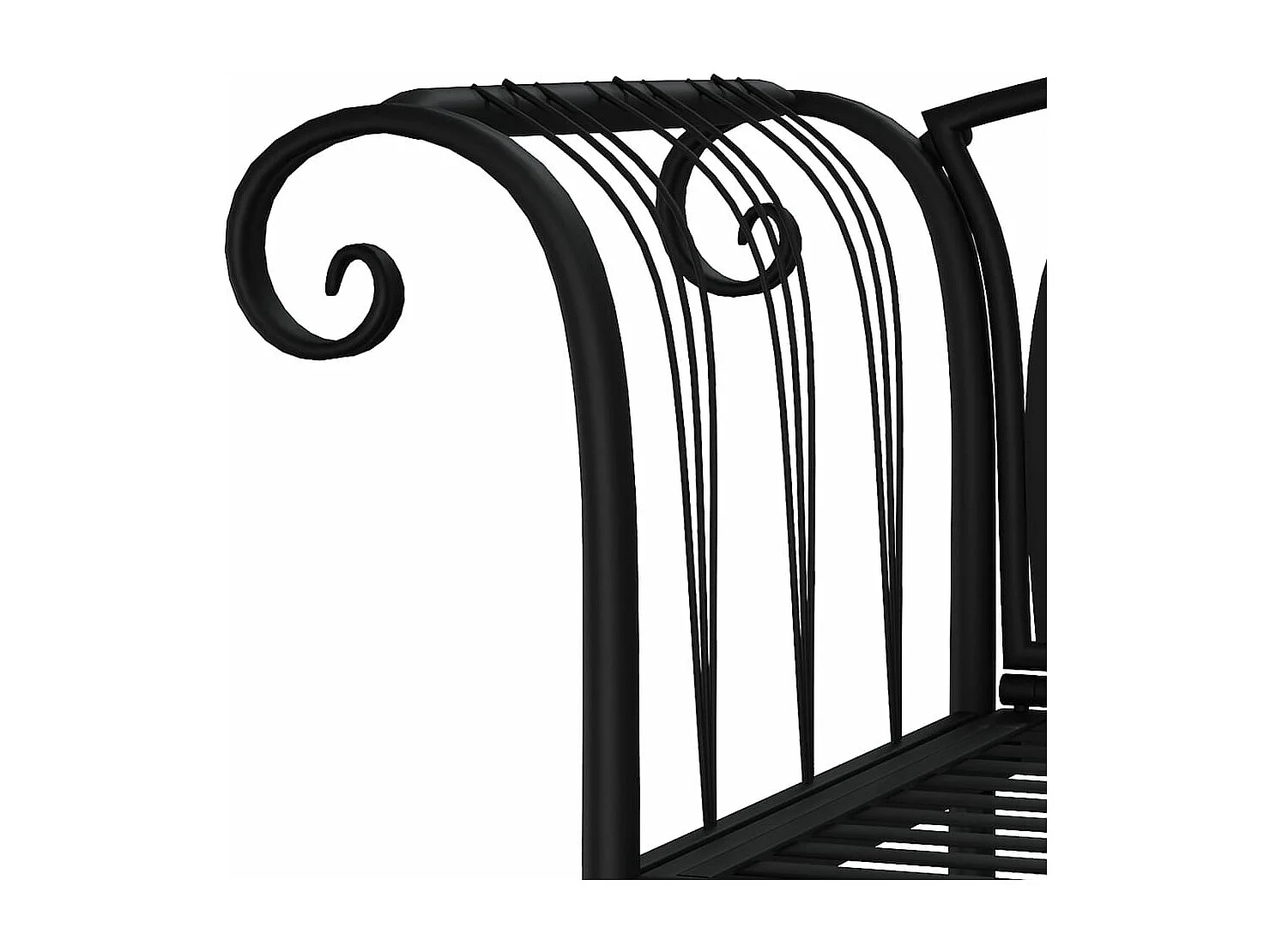 2-Sitzer-Gartenbank 128 cm Schwarz Stahl