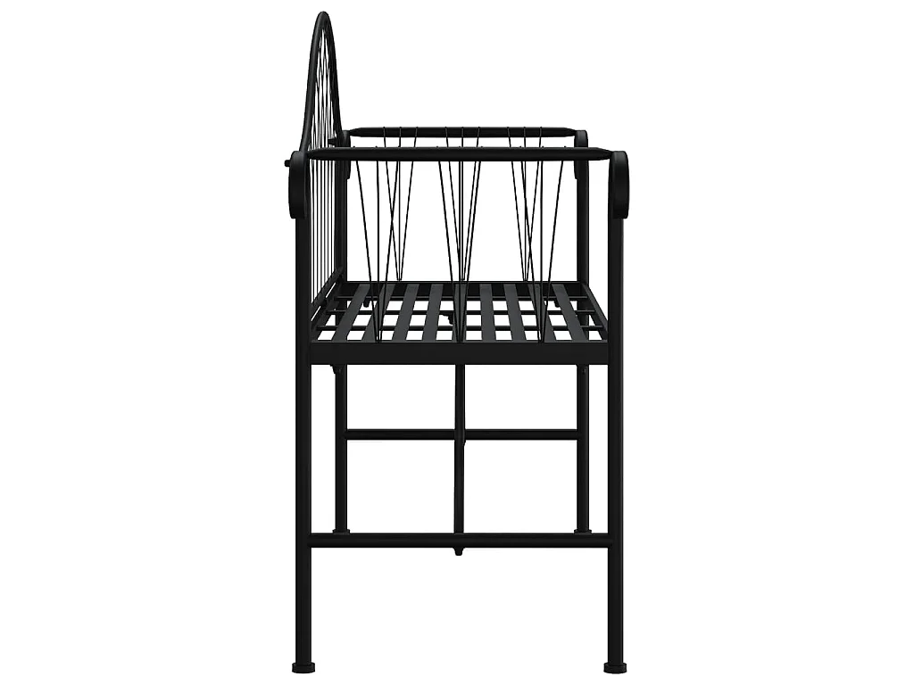 Banc de jardin 2 places 128 cm Noir Acier