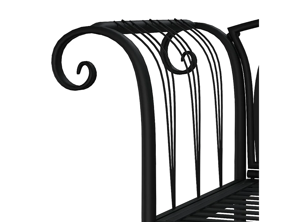 Banc de jardin 2 places 128 cm Noir Acier