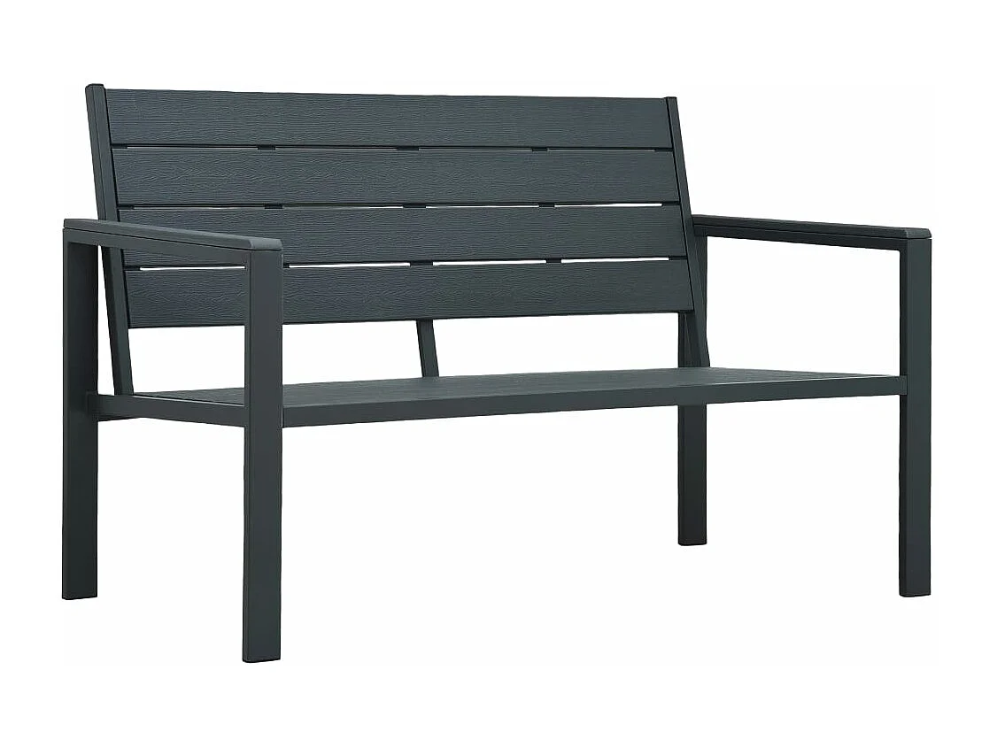 Banco de jardín HDPE gris aspecto madera 120 cm