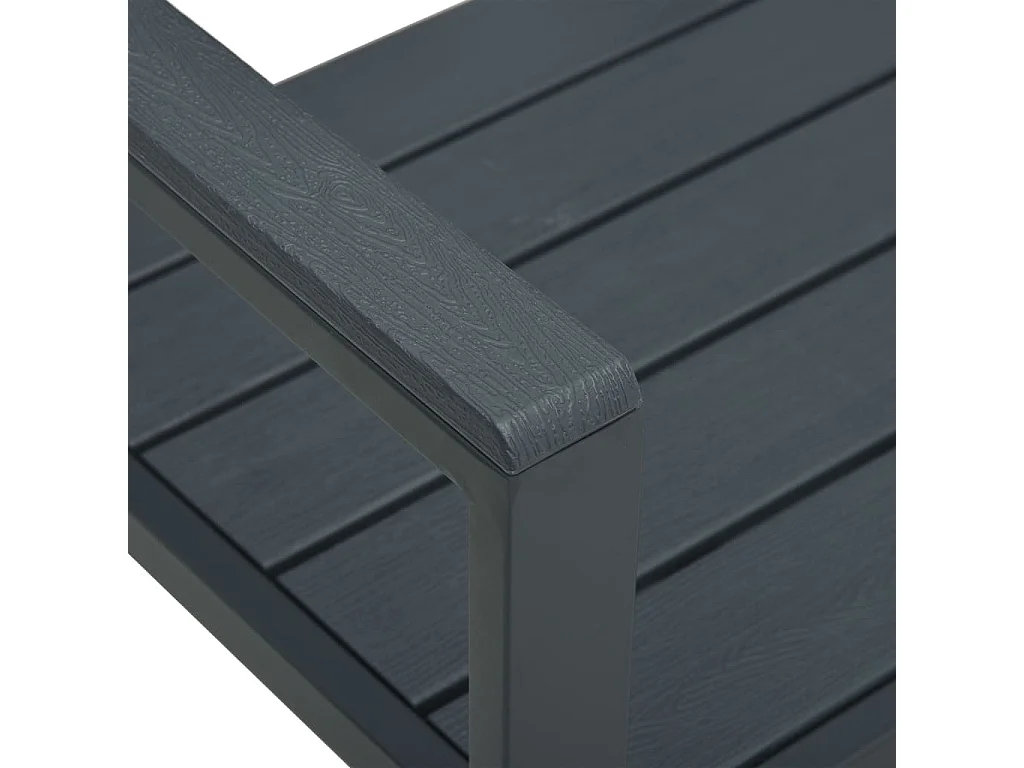 Banco de jardim 120 cm PEAD aspeto de madeira cinzento