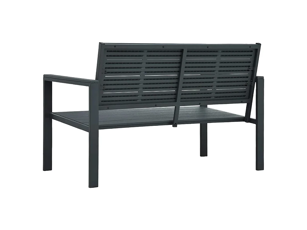Banco de jardim 120 cm PEAD aspeto de madeira cinzento