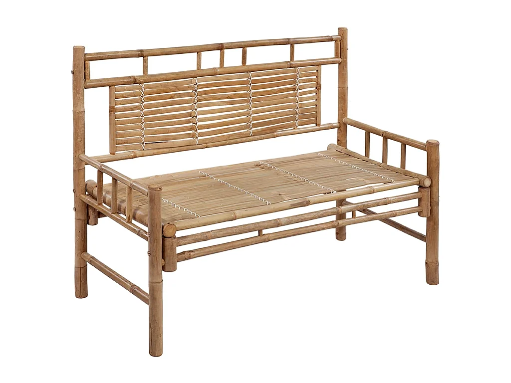 Banc de jardin avec coussin 120 cm Bambou