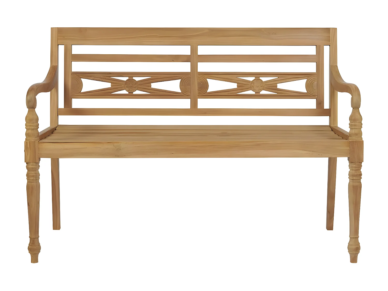 Banc Batavia avec coussin vert vif 120 cm Bois de teck massif