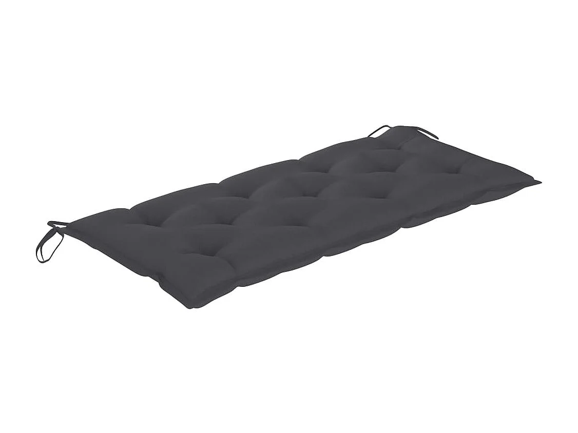 Batavia-Gartenbank mit Anthrazit Kissen 120 cm Teak Massivholz