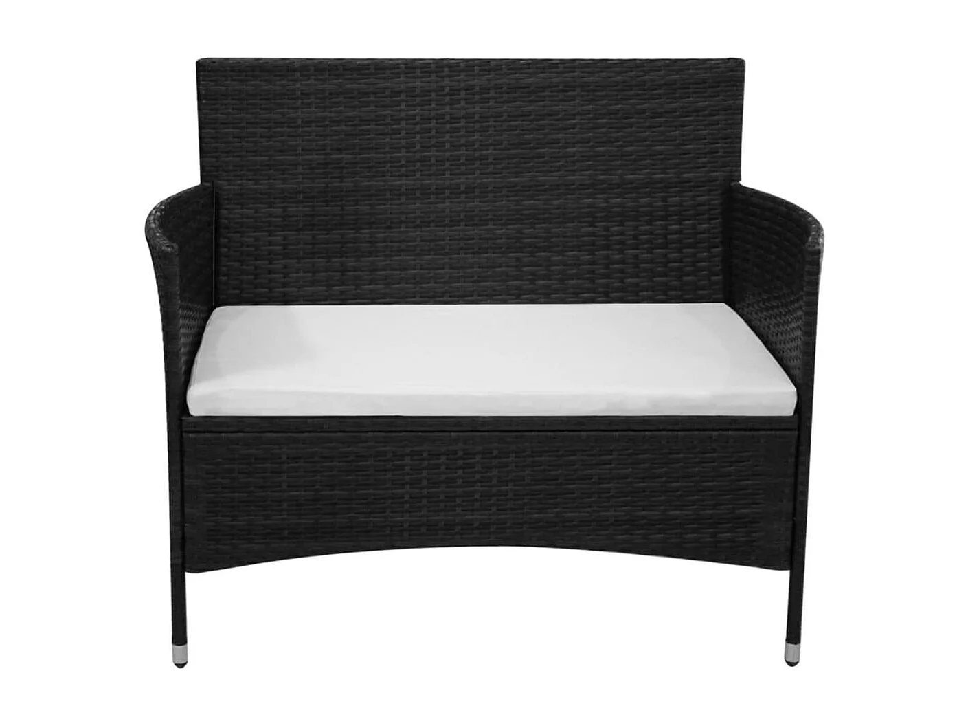 Banc de jardin 90 cm Résine tressée Noir