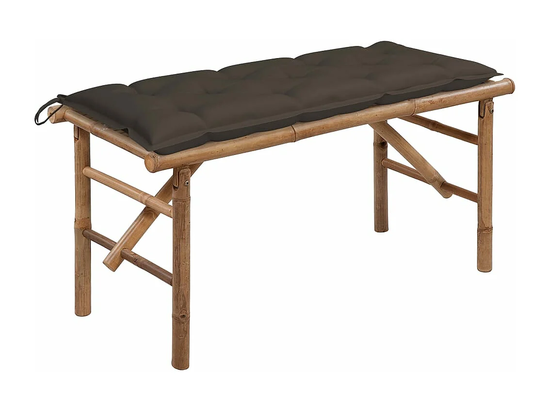Klappbare Gartenbank mit Auflage 118 cm Bambus