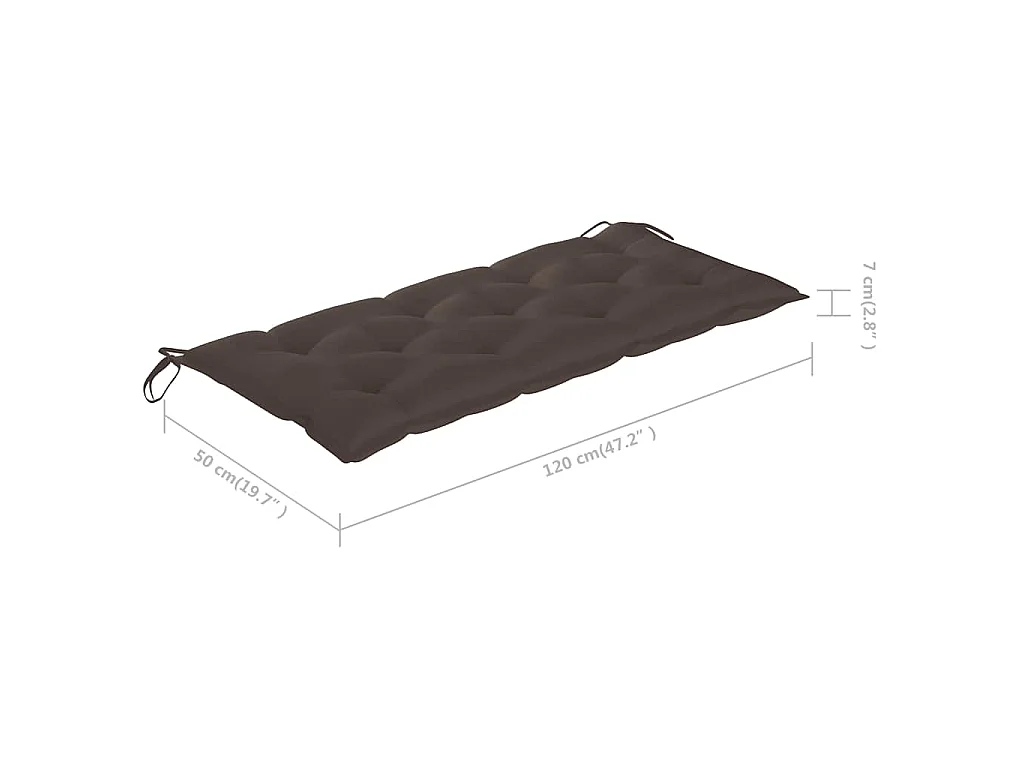 Banc de jardin pliable avec coussin 118 cm Bambou