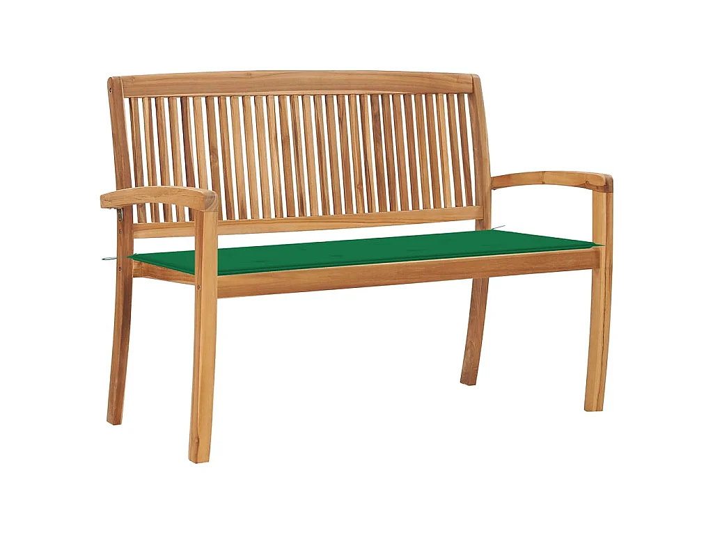 Banco de jardim empilhável c/ almofadão 128,5 cm teca maciça