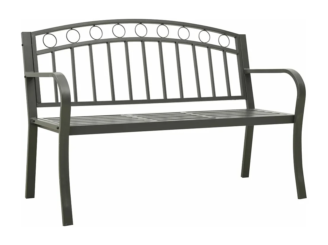 Panca da Giardino con Tavolino Grigio 120 cm Acciaio