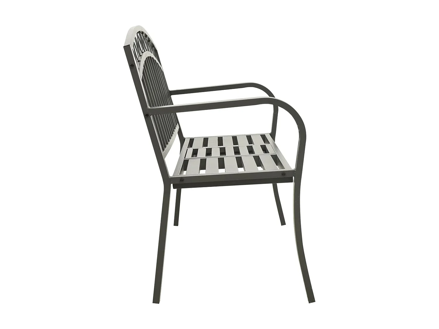 Panca da Giardino con Tavolino Grigio 120 cm Acciaio