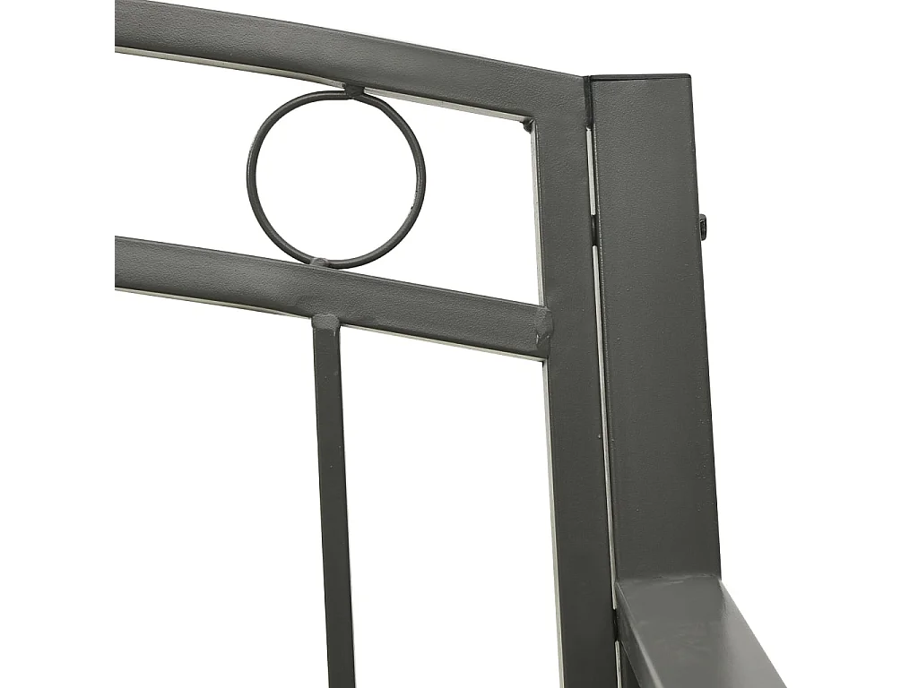 Panca da Giardino con Tavolino Grigio 120 cm Acciaio