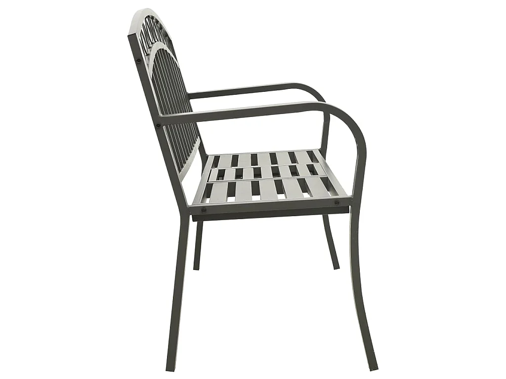 Panca da Giardino con Tavolino Grigio 120 cm Acciaio