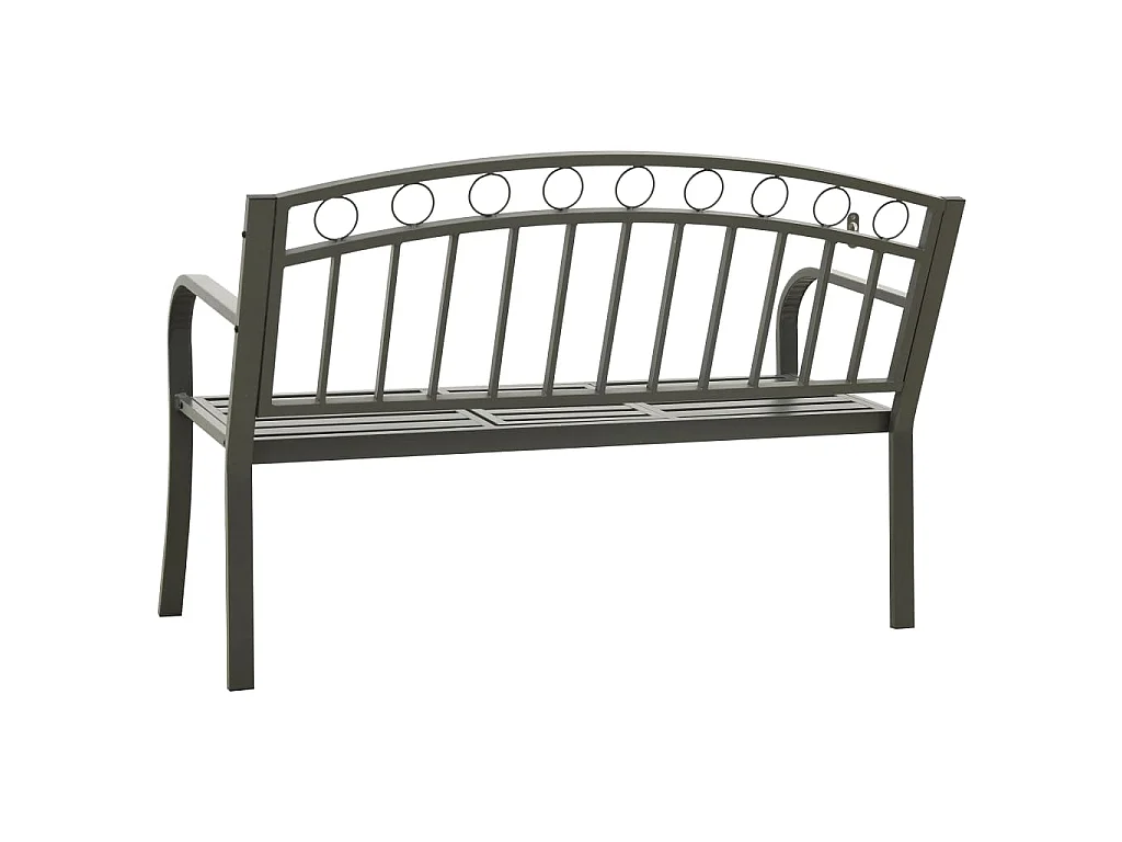 Panca da Giardino con Tavolino Grigio 120 cm Acciaio
