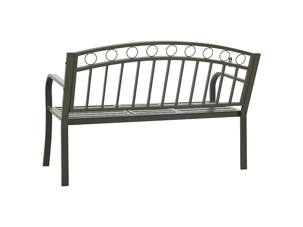 Banco de jardim com mesa 120 cm aço cinzento