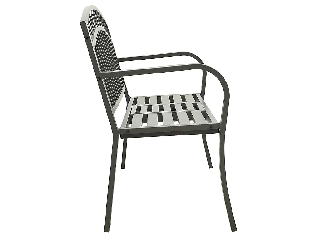 Banco de jardim com mesa 120 cm aço cinzento