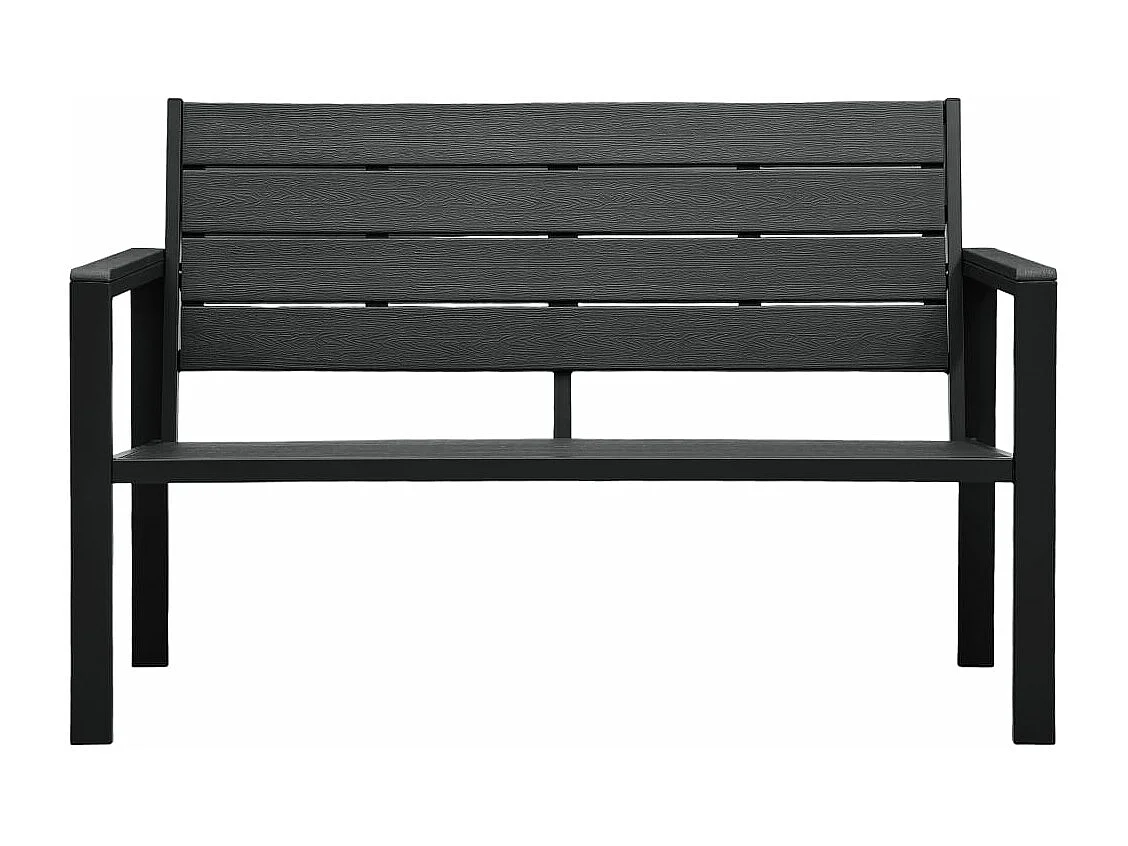 Banc de jardin 120 cm PEHD Noir Aspect de bois