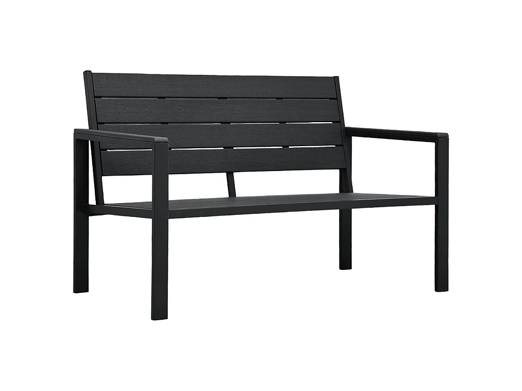 Banc de jardin 120 cm PEHD Noir Aspect de bois