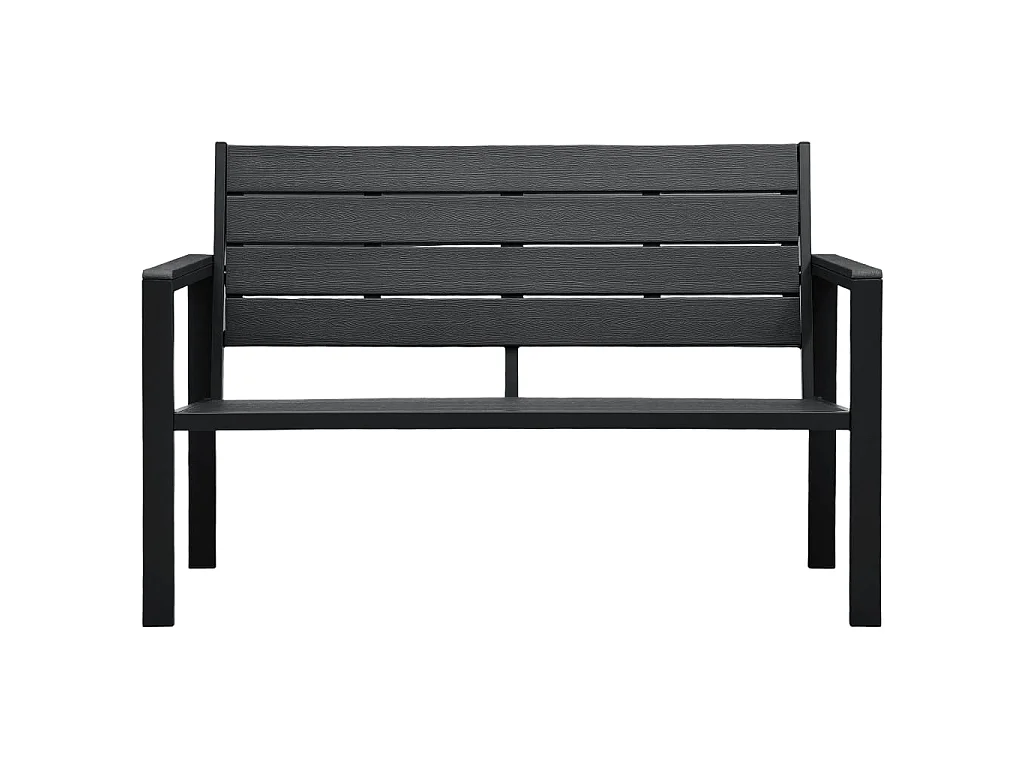 Banc de jardin 120 cm PEHD Noir Aspect de bois