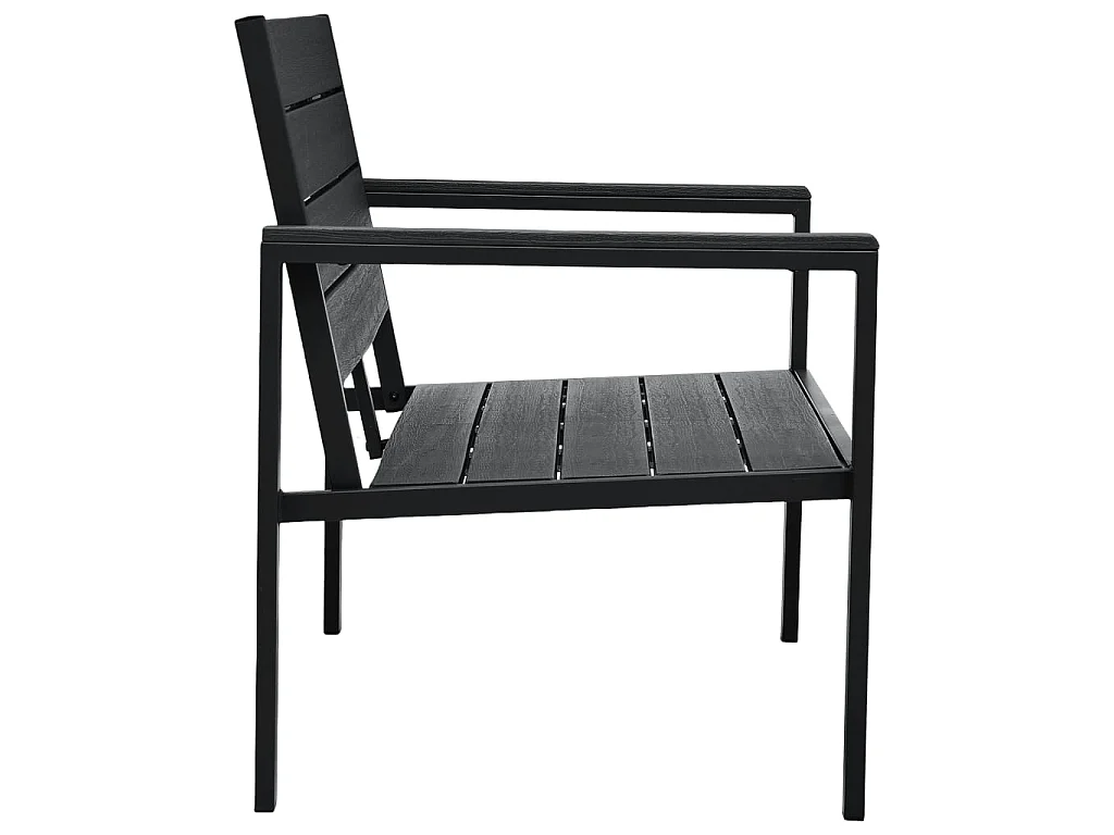 Banc de jardin 120 cm PEHD Noir Aspect de bois
