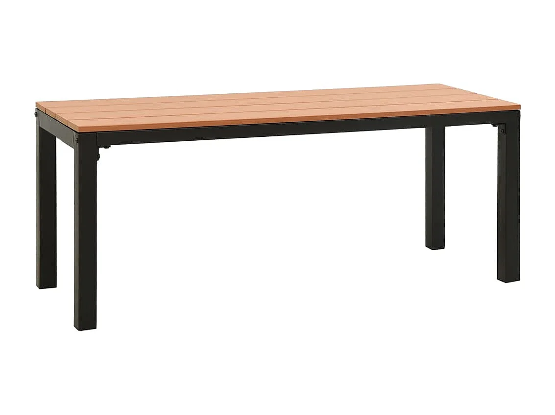 Banc de jardin 110 cm acier et WPC marron et noir