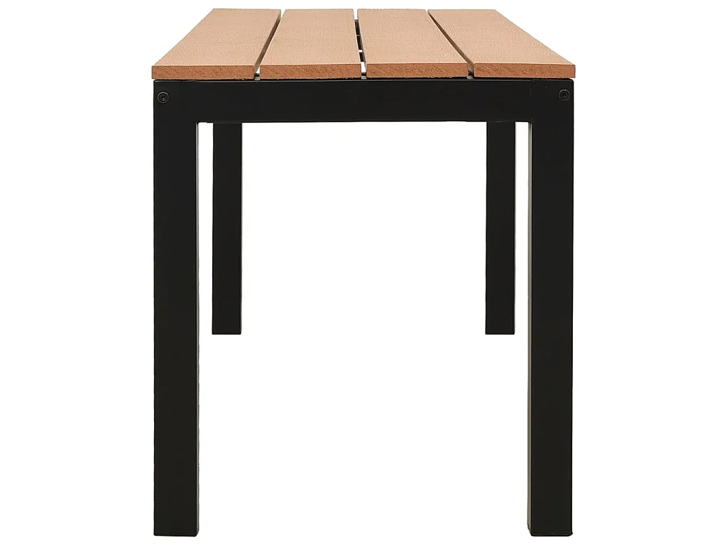 Panchina da Giardino 110 cm Marrone e Nera in Acciaio e WPC