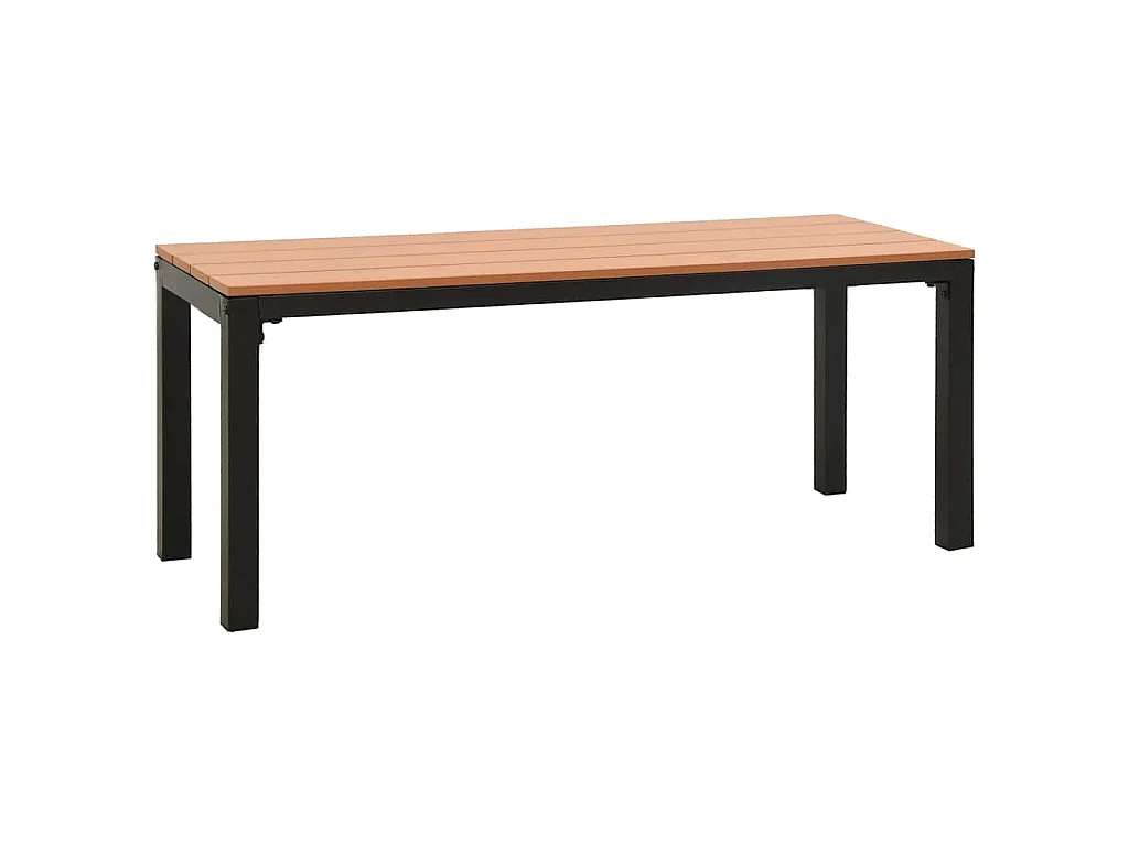 Banc de jardin 110 cm acier et WPC marron et noir