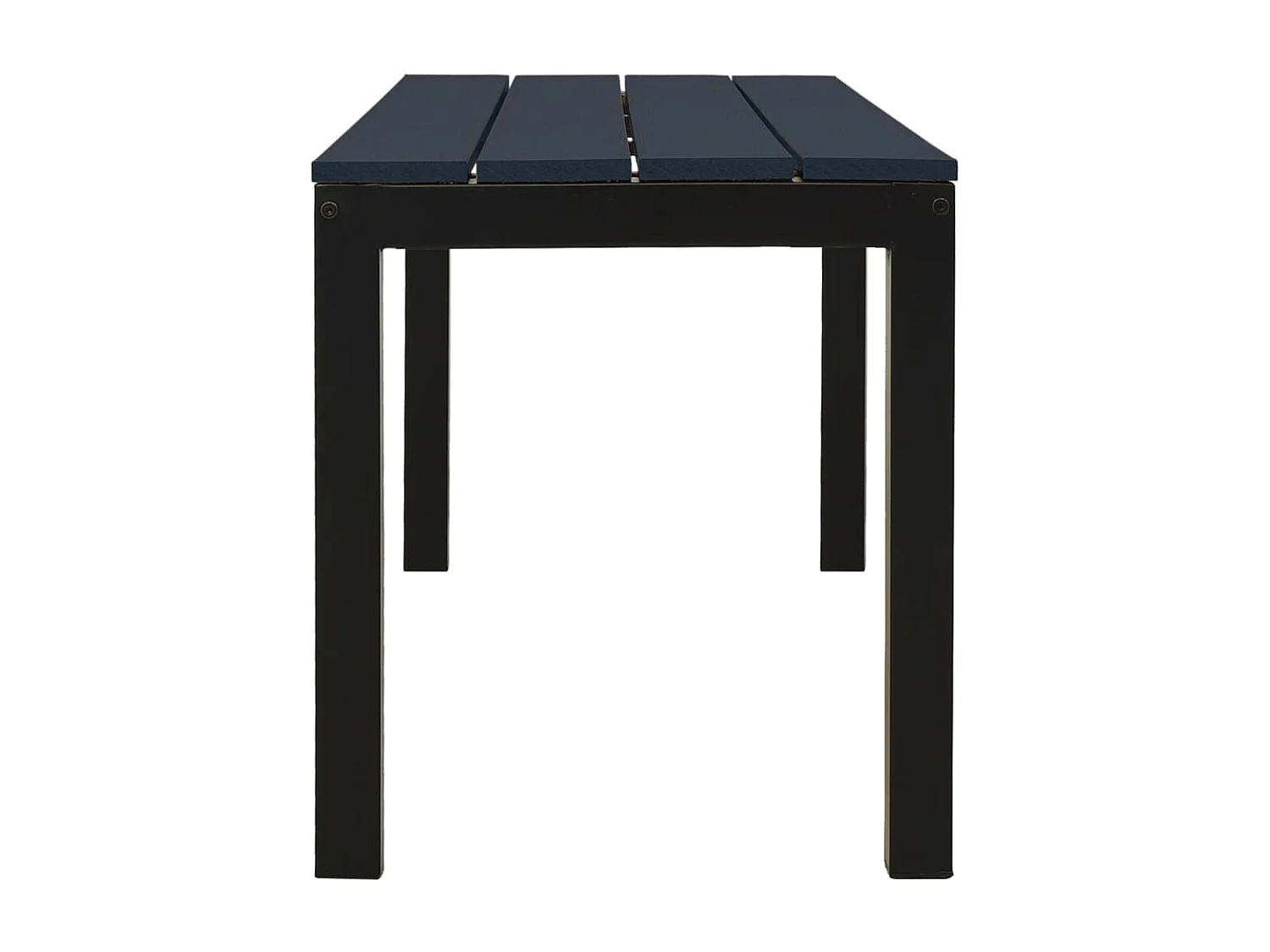 Banc de jardin 110 cm acier et WPC noir